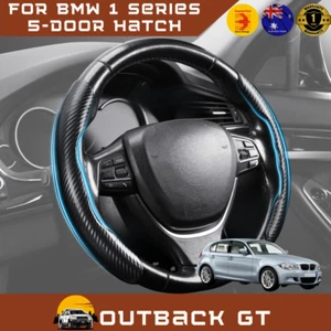 Segmented Steering Wheel Cover for BMW 1 Series 5-Door 2004-2013 Carbon Fiber - Picture 1 of 9