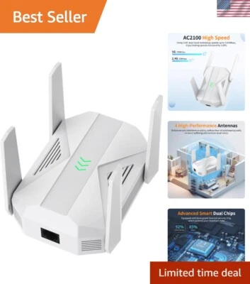 Blazing-Fast AC2100 WiFi Signal Booster – Connect Over 100 Devices Easily - Image 1 of 4