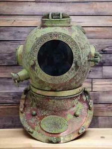 Rare Antique Diving Divers Helmet Mark V Vintage Navy Us Sea Deep Scuba Helmet - Picture 1 of 5