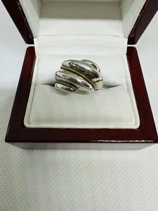 TIFFANY & CO STERLING SILVER & 14KT YELLOW GOLD SHRIMP DOME RING SIZE 5 - Picture 1 of 5