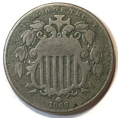 1869 Shield Nickel Fine F Coin, Issues #7585 - Image 1 of 3