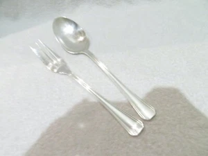 Fourchette cuillère à ragout métal argenté Christofle Boreal serving fork spoon - Foto 1 di 10