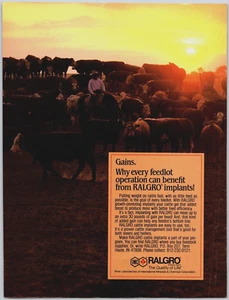 PRINT AD RALGRO Anabolic Agent 1984 Cattle Growth Implants IMC Feedlot - Bild 1 von 1
