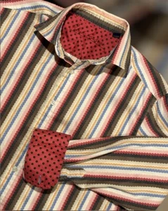 Robert Graham M Button Down Long Sleeve Fancy Cuff Men’s MT29 - Imagen 1 de 7