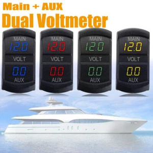Volt Meter Dual Battery Monitor LED Digital Car Boat Voltage Marine Gauge 12-24V - Picture 1 of 12