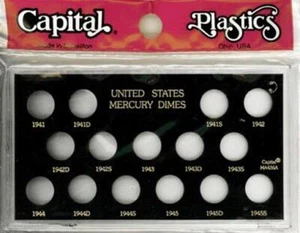 Capital Holder Coin Display Plastic Case Mercury Dime 1941 1945 WW2 Meteor Black - Picture 1 of 1