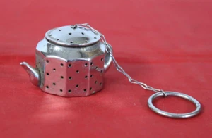 Mini infusore da tè giapponese placcato anni '40 1" vintage - Foto 1 di 15