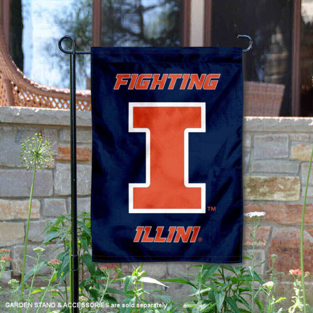 ORANGE Illinois Fighting Illini Chief Flag 3x5 feet NEW grommets - banner  Bar Decor Man Cave