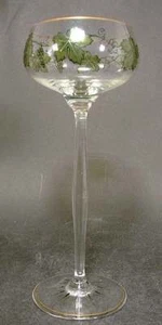 Jugendstil  Stängelglas "Römer 1496" Theresienthal, um 1900. Weinlaubbemalung. - Bild 1 von 1