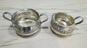 Sterling Silver Watrous Mfg. Sugar Bowl & Creamer #153 147.3 grams - Picture 1 of 11