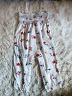 Carters Baby Girl 9M Romper Ruched Top Patriotic White Blue Floral Red Summer?