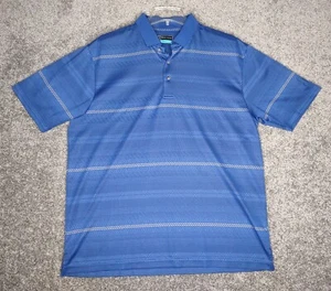 PGA Tour Shirt Mens XL Blue Striped Lightweight Classic Gold Polo - Picture 1 of 10