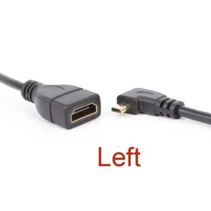 gold planted HDMI Female to 90 Degree left Angled Micro HDMI Male Adapter Cable - Picture 1 of 5