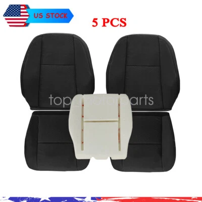 Front Black Cloth Seat Cover Foam Cushion For 07-14 Chevy Silverado 1500 Sierra Foto 1 de 4