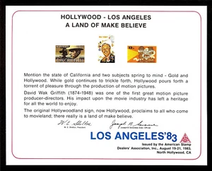 SOUVENIR CARD MINT LOS ANGELES '83 ASDA North Hollywood, CA USA 1983 - Picture 1 of 1