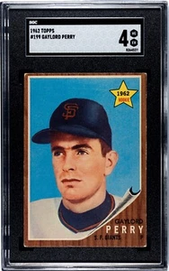 1962 Topps #199 Gaylord Perry Rookie SGC 4 San Francisco Giants RC Baseball Card - Picture 1 of 2