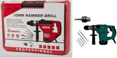 IDOR STORE TRAPANO MARTELLO DEMOLITORE 32mm 1250W TRE FUNZIONI CON VALIGETTA SDS E PUNTE