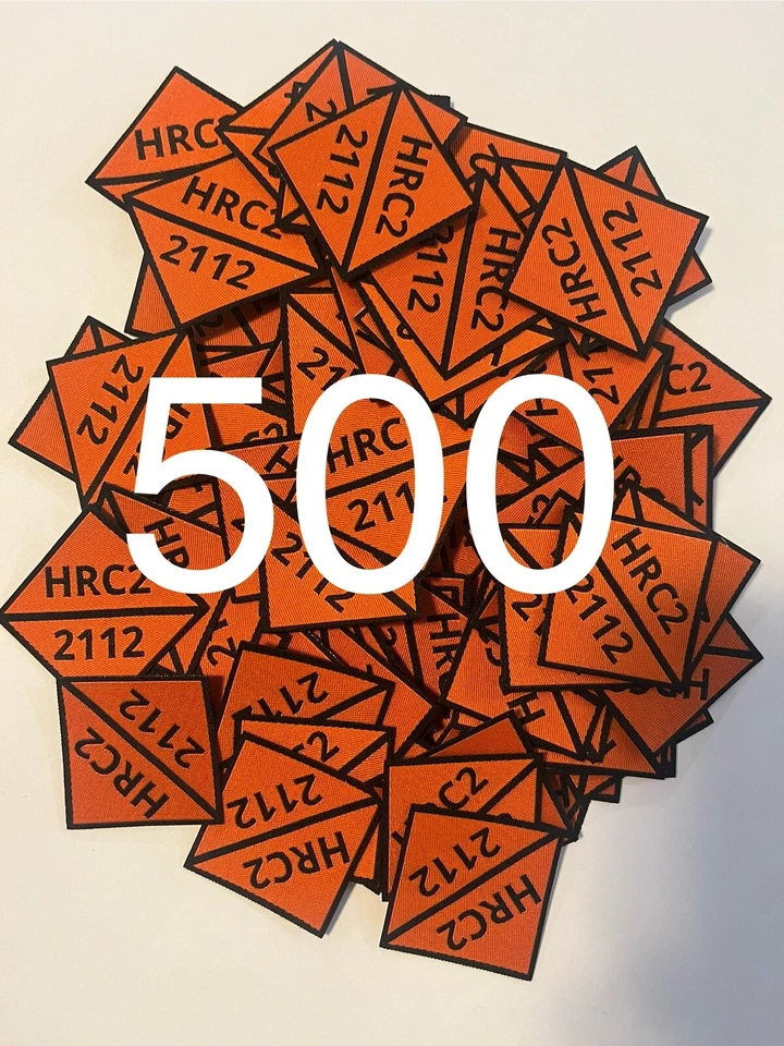 500 FR NFPA 2112 Iron On Patch / Tag Fire Retardant Pants Shirt Jacket - Image 1 of 1