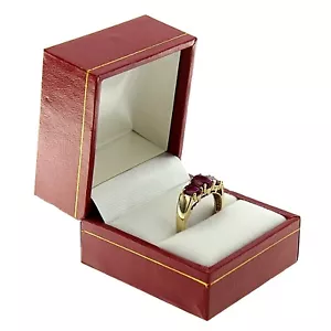 Red Faux Leather Engagement Ring Box Display Jewelry Gift Boxes Classic 1 Dozen - Picture 1 of 5