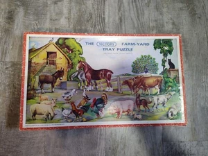 Vintage Victory Farm-yard Tray Puzzle Wooden Jig-Saw Puzzle England 100%  - Picture 1 of 12