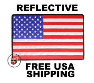 Reflektierender USA 10 Zoll breiter Biker-Aufnäher kostenloser Versand innerhalb der USA - Bild 1 von 4