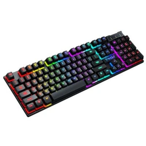 USB Gaming Keyboard & Mouse With Luminous Rainbow RGB Floating Backlit - Picture 1 of 8