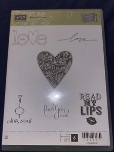 Stampin Up Best of Love Stamp Set Of 6 Heart Lips Original Packaging - Picture 1 of 2