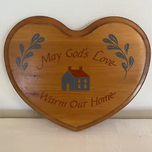 VTG Wooden Wall Hanging Plaque Rustic Country Retro “Gods Love”’ Religious 11” - Picture 1 of 4