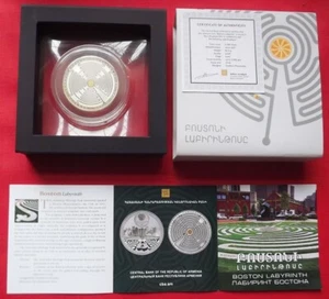 2016 Armenian 'Boston Labyrinth' .925 Silver Proof Coin. Maximum 2000 Minted. - Picture 1 of 4