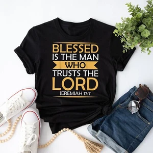 Bible Scripture Verse Jeremiah 177 Inspirational T-Shirt For Men Women - Picture 1 of 23