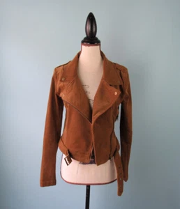 Größe: XS SAGE Motorradjacke braun Cord Gürtel Reißverschluss Damen - Bild 1 von 12