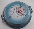 ancien plat émaillé décor de fleurs