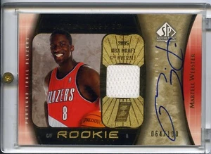 Martell Webster Portland Trailblazers Autographed Rookie Authentics /100 Auto'05 - Picture 1 of 2