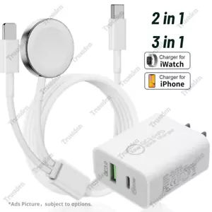 USB C Type C Magnetic Fast Charger For Apple Watch 9/8/7/6/5/4/3/2/1/SE iPhone - Picture 1 of 16