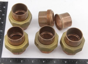 (4) EPC 1 1/2" Union Copper Sweat Coupling #33586 - Elkhart USA Made NEW Open St - Picture 1 of 2