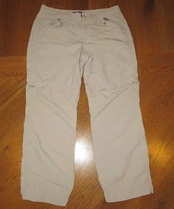 EDDIE BAUER SPORT Sand/Lt Beige NYLON Convertible PANTS Hiking/Camping Women 12 - Picture 1 of 1