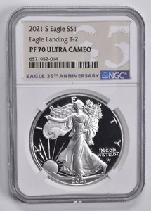 PF70 2021-S UCAM 35th Anniv. Silver Eagle Landing T-2 NGC Special Label - Picture 1 of 5