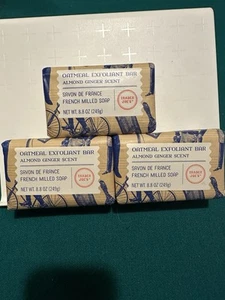 3 x Trader Joe's French Milled Oatmeal Exfoliant Almond Ginger Bar Soap - Picture 1 of 4