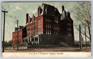 Topeka Kansas 1910 Atchison Topeka & Santa Fe Railroad Hospital antik Vintage A91 - Bild 1 von 4