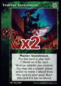 Lot of 2 cards: Ventrue Investment [Third set] - VTES card - Picture 1 of 2