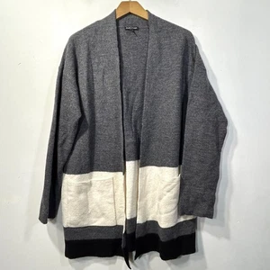 Cárdigan de lana merino Eileen Fisher en gris -Pequeños bolsillos pequeños - Imagen 1 de 8
