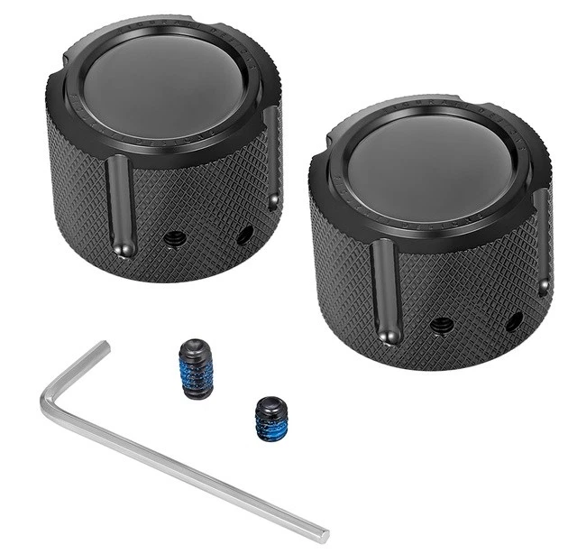 Figurati Designs Front Axle Nut Covers Smooth Black #FD60-FAC-BK Harley Davidson - Изображение 1 из 1