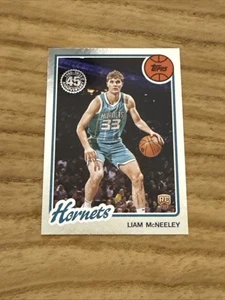 2025 Topps Basketball 45th Anniversary Rookie Liam McNeeley #80Bk-88 Hornets RC - Picture 1 of 2