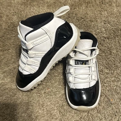 Nike Air Jordan 11 Retro TD Concord Negro Blanco 378040-170 Niño Td Talla 7C Foto 1 de 4