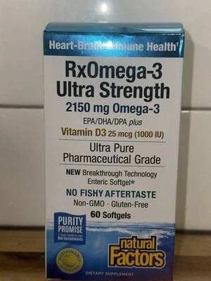 Natural Factors RxOmega-3 Ultra Fuerza 60 Cápsulas Blandas - NUEVO Y SELLADO Foto 1 de 3
