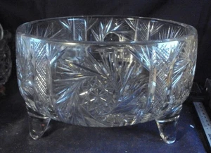 Geschliffenes Glas Ferner Fußschale Amerikanische Brillantzeit - Bild 1 von 5