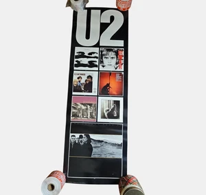 Album U2 Joshua Tree Boy ottobre 12x36 poster promozionale vintage 1987 Island Records - Foto 1 di 7