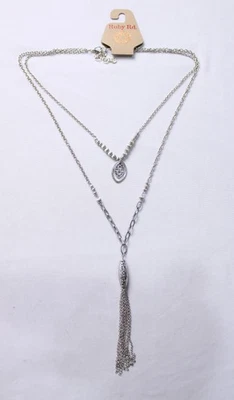 Ruby Rd. Collar colgante y borla en capas para mujer SV3 tono plateado talla única  Foto 1 de 4