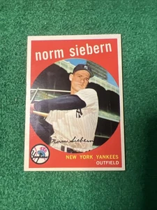 1959 Topps - Norm Siebern #308 Bubblegum Square On Face - Picture 1 of 10