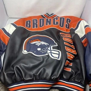 RARE Vintage NFL Brand Denver Broncos Leather Jacket/Coat - Men’s Size XXL - Bild 1 von 4